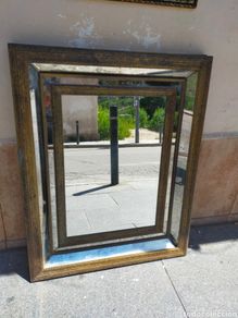 Antiquités: ESPEJO TIPO VENECIANO, CRISTAL Y METAL. 100X80 CM